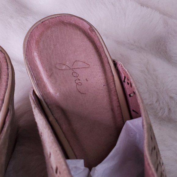 Joie Leather Wedge Peep Toe Tan Perforated 8.5 - 9 - Picture 5 of 10